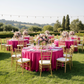 Fuchsia 120 Round Crinkle Shimmer Tablecloth – Outdoor Wedding