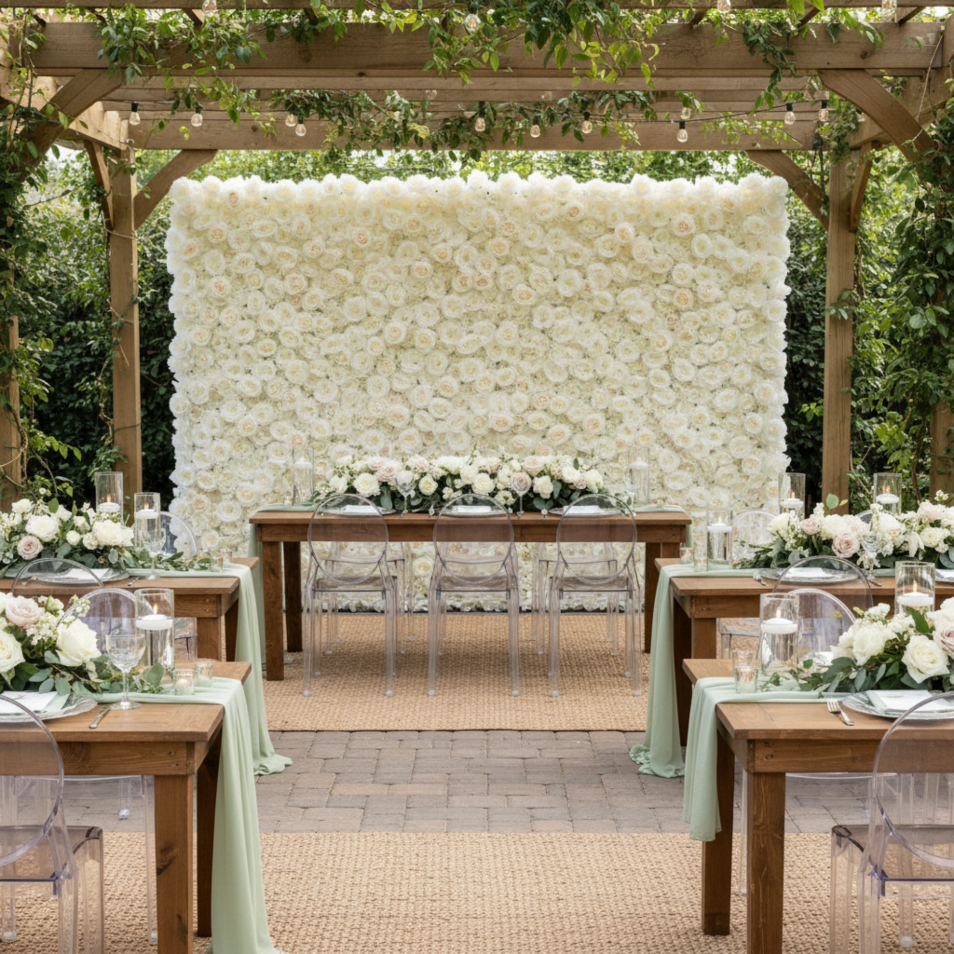 Garden Bridal Shower - White Rose Panel
