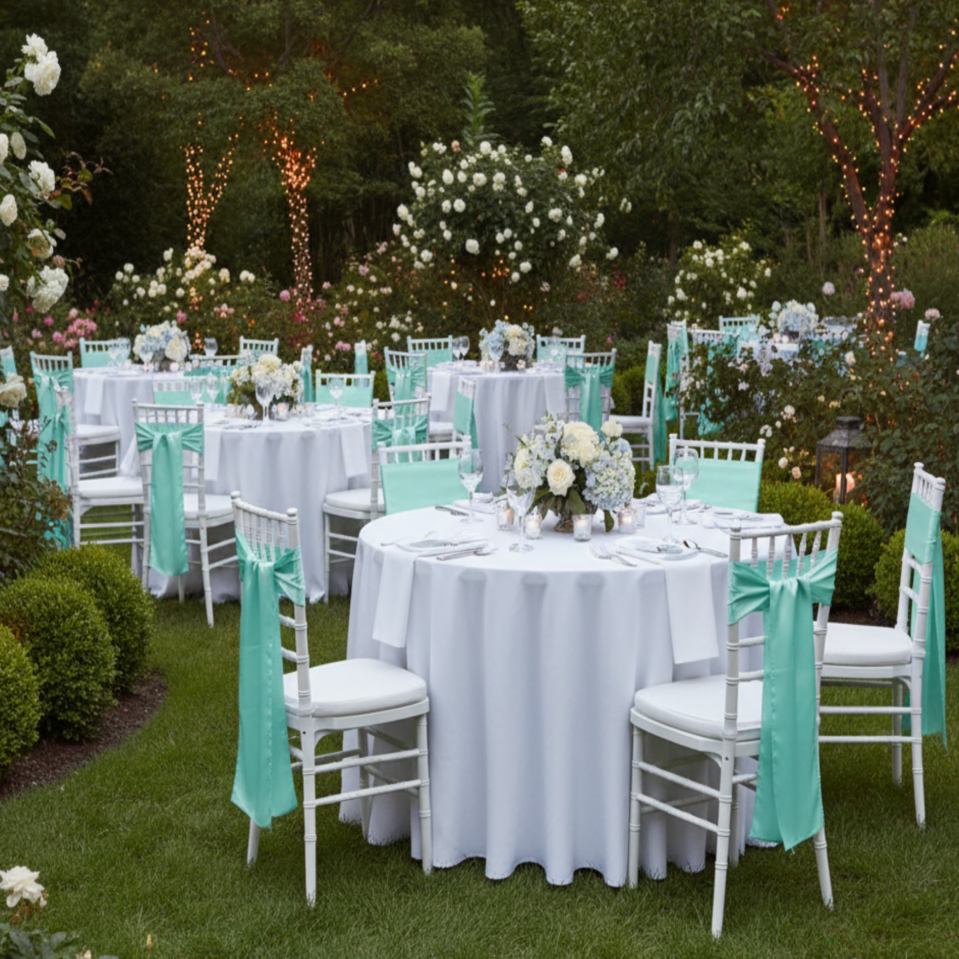 Garden Event - Light Turquoise Chair Sashes