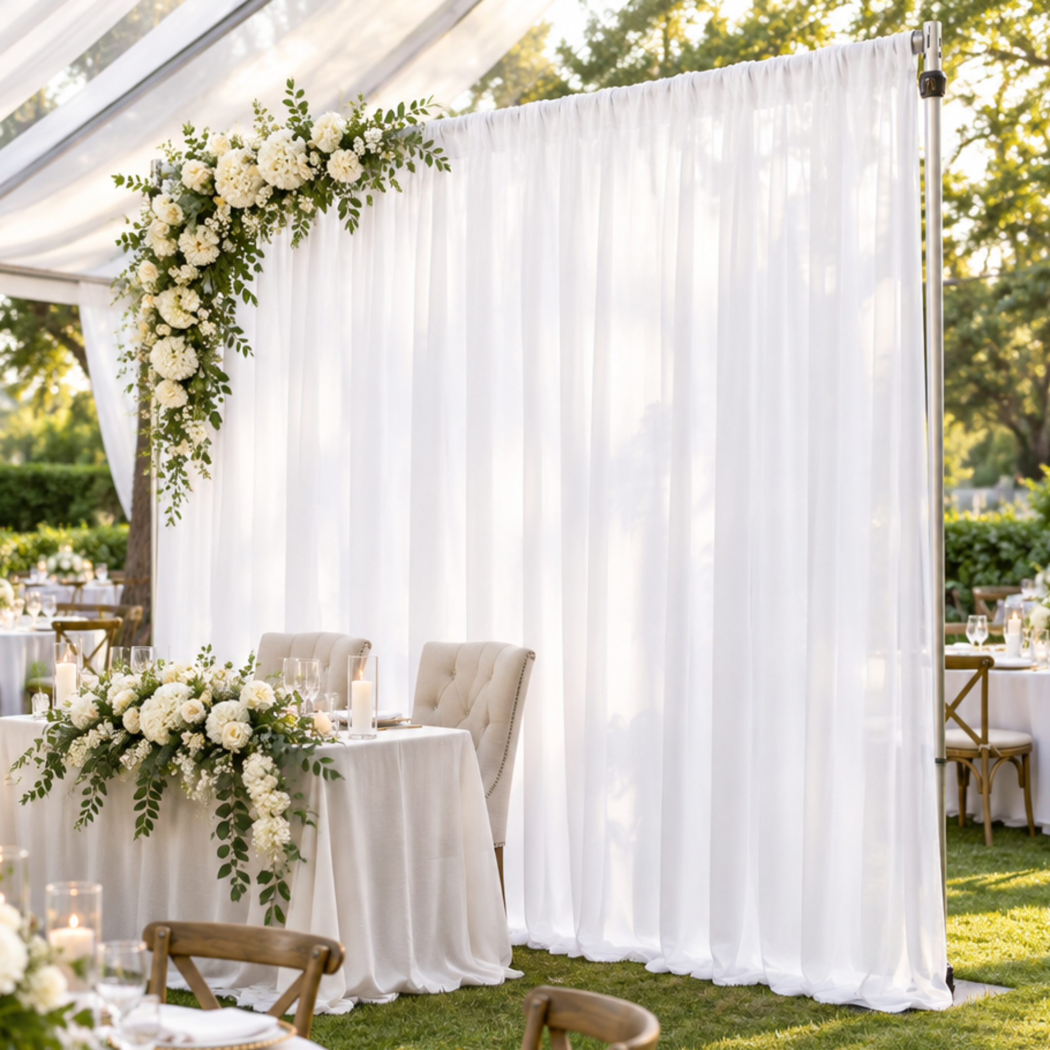 Garden wedding, side angle
