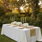 Geometric Glitz Art Deco Sequin Table Runner - Gold in Outdoor Reception.