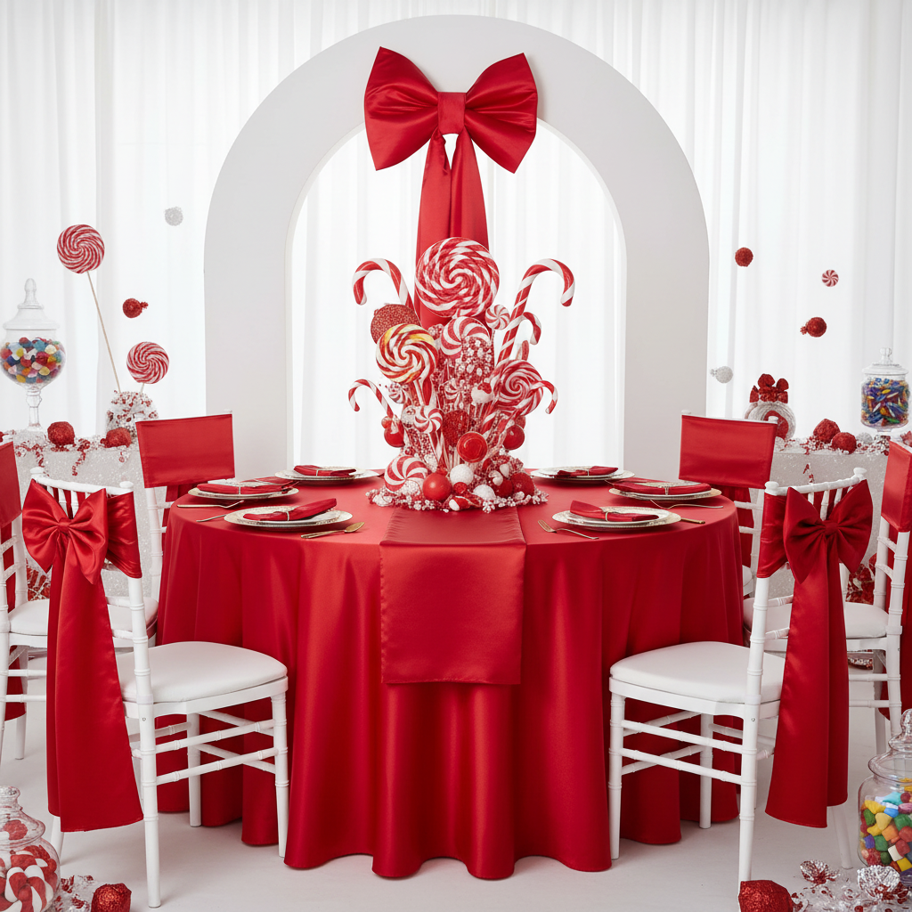 Giant Fabric Bow for Backdrop - Red.