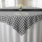 Gingham Checkered Square 70"x70" Polyester Overlay/Tablecloth - Black & White.