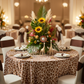 Giraffe Animal Print Satin 120" Round Tablecloth.