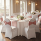 Glitz Ruffle Sequin Spandex Chair Band Sash - Dusty Rose/Mauve.