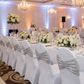 Glitz Ruffle Sequin Spandex Chair Band Sash - Silver Indoor Wedding Reception