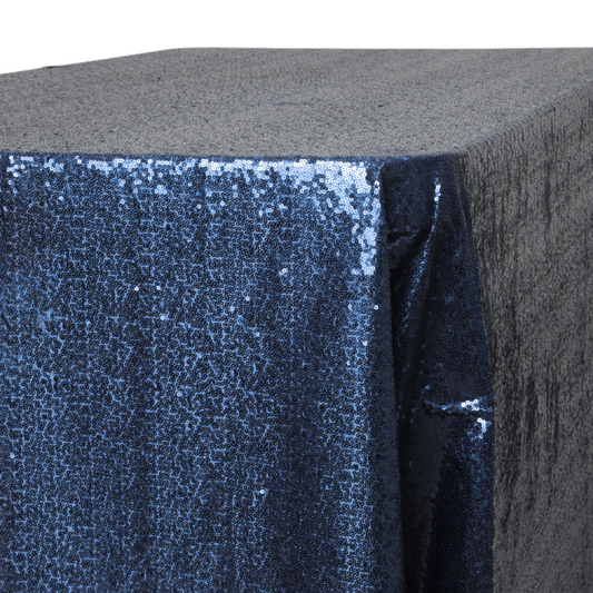 Glitz Sequin 90"x156" Rectangular Tablecloth - Navy Blue (New Tone)