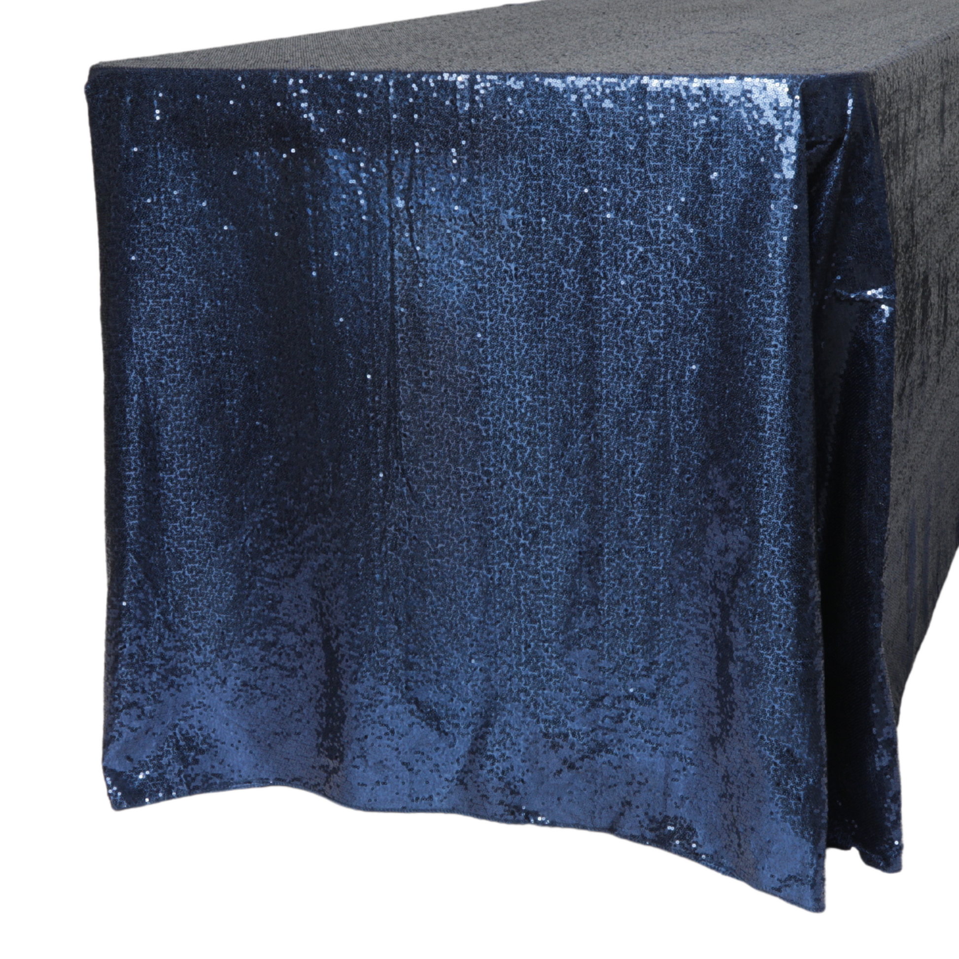 Glitz Sequin 90"x132" Rectangular Tablecloth - Navy Blue (New Tone)