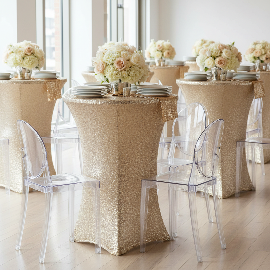 Glitz Sequin Spandex Cocktail Table Cover 30