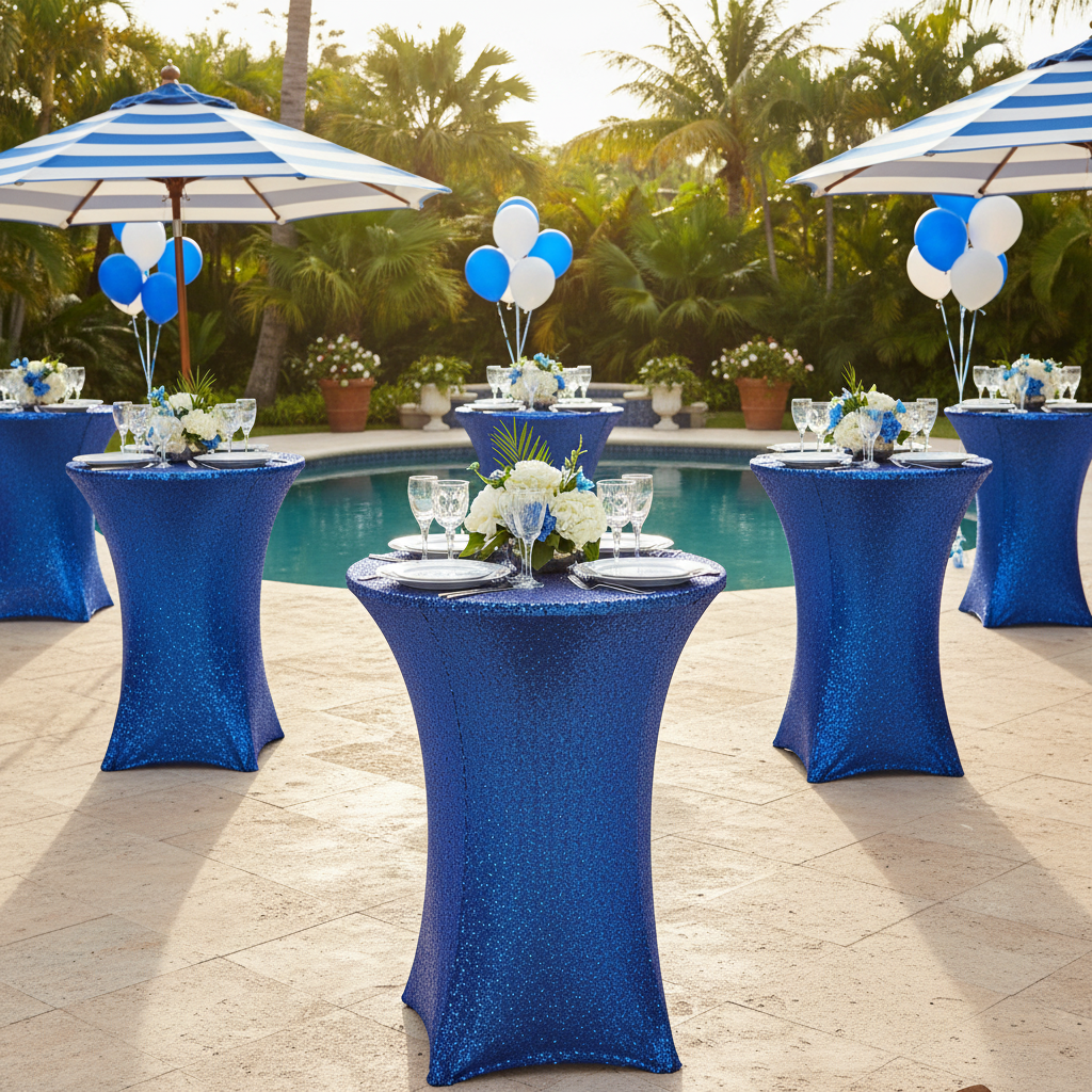 Glitz Sequin Spandex Cocktail Table Cover 30