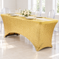 Glitz Sequin Spandex Table Cover 6 FT Rectangular - Gold.