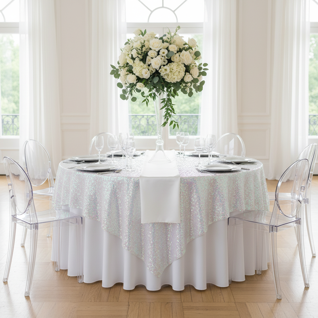 Glitz Sequin Table Overlay Topper 72