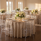 Glitz Sequins 108" Round Tablecloth - Champagne.