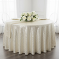 Glitz Sequins 132" Round Tablecloth - Ivory.
