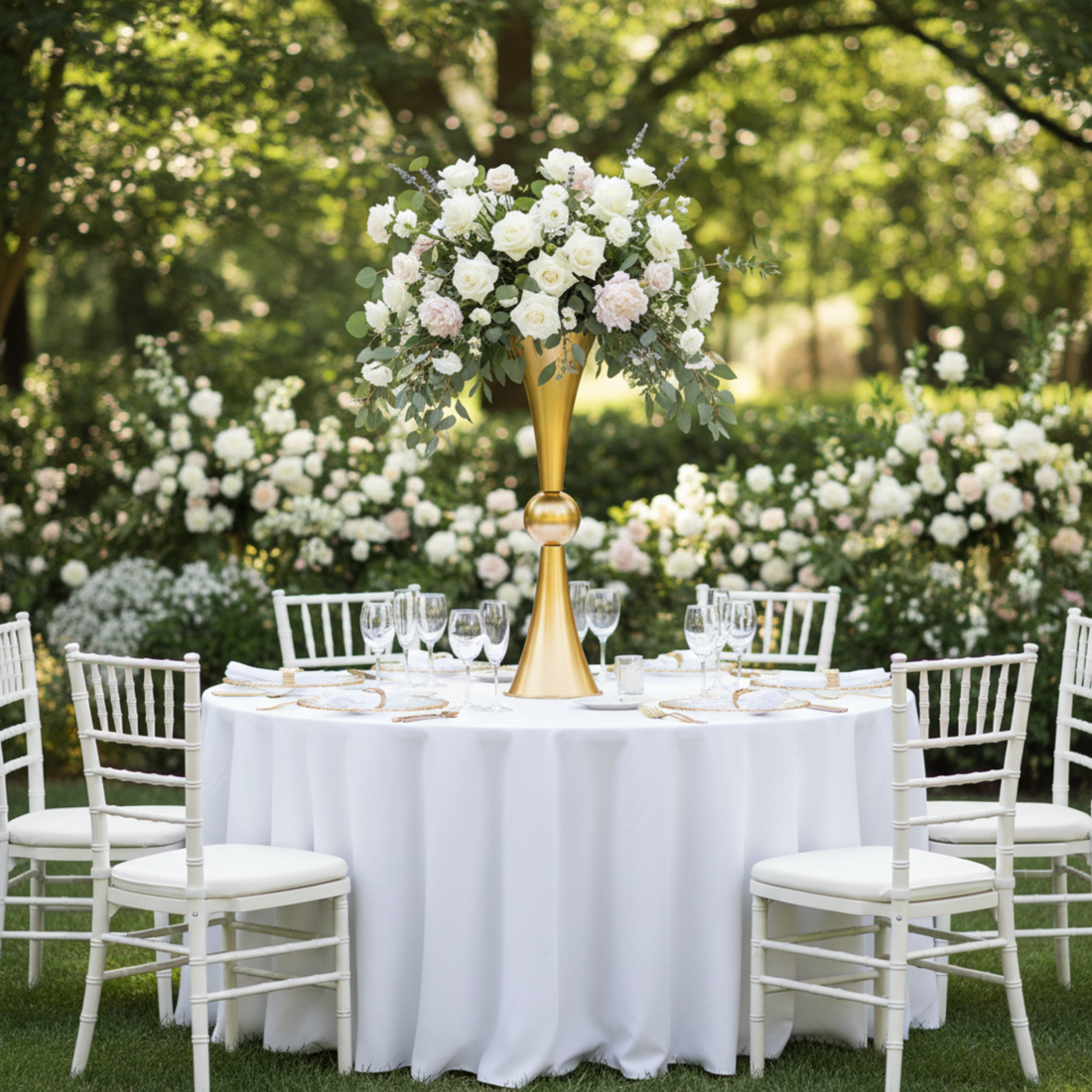 Metallic Reversible Riser Flower Centerpiece Vase 28