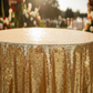 Gold Sequin 132 Tablecloth - Outdoor Close-Up