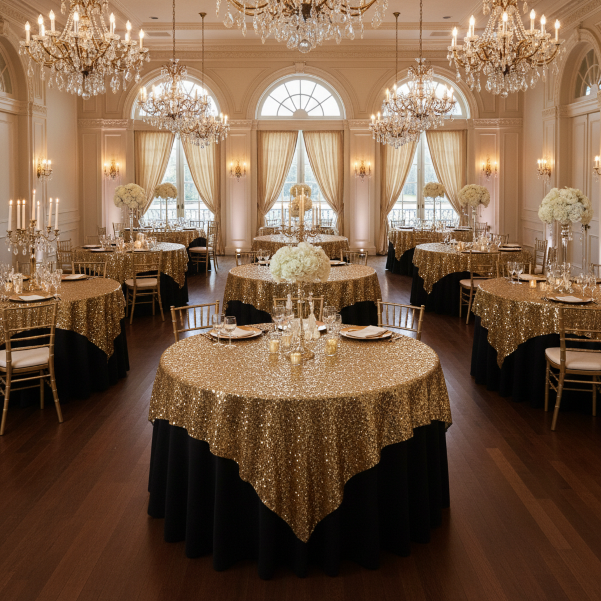 Gold Glitz Sequin Overlay – Indoor