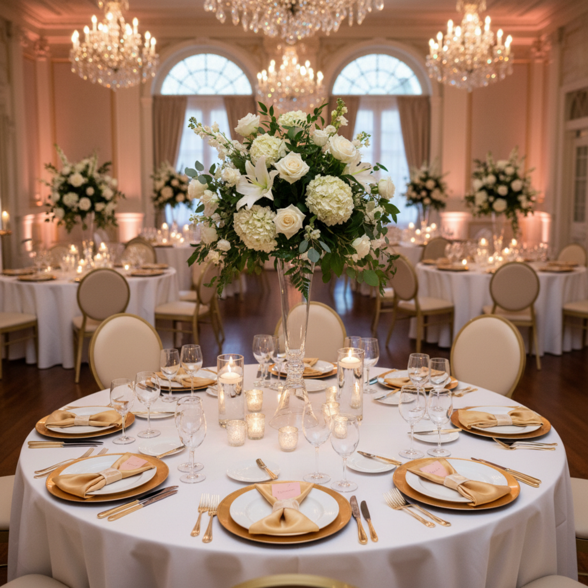 Gold Taffeta Napkin – Indoor Wedding Reception