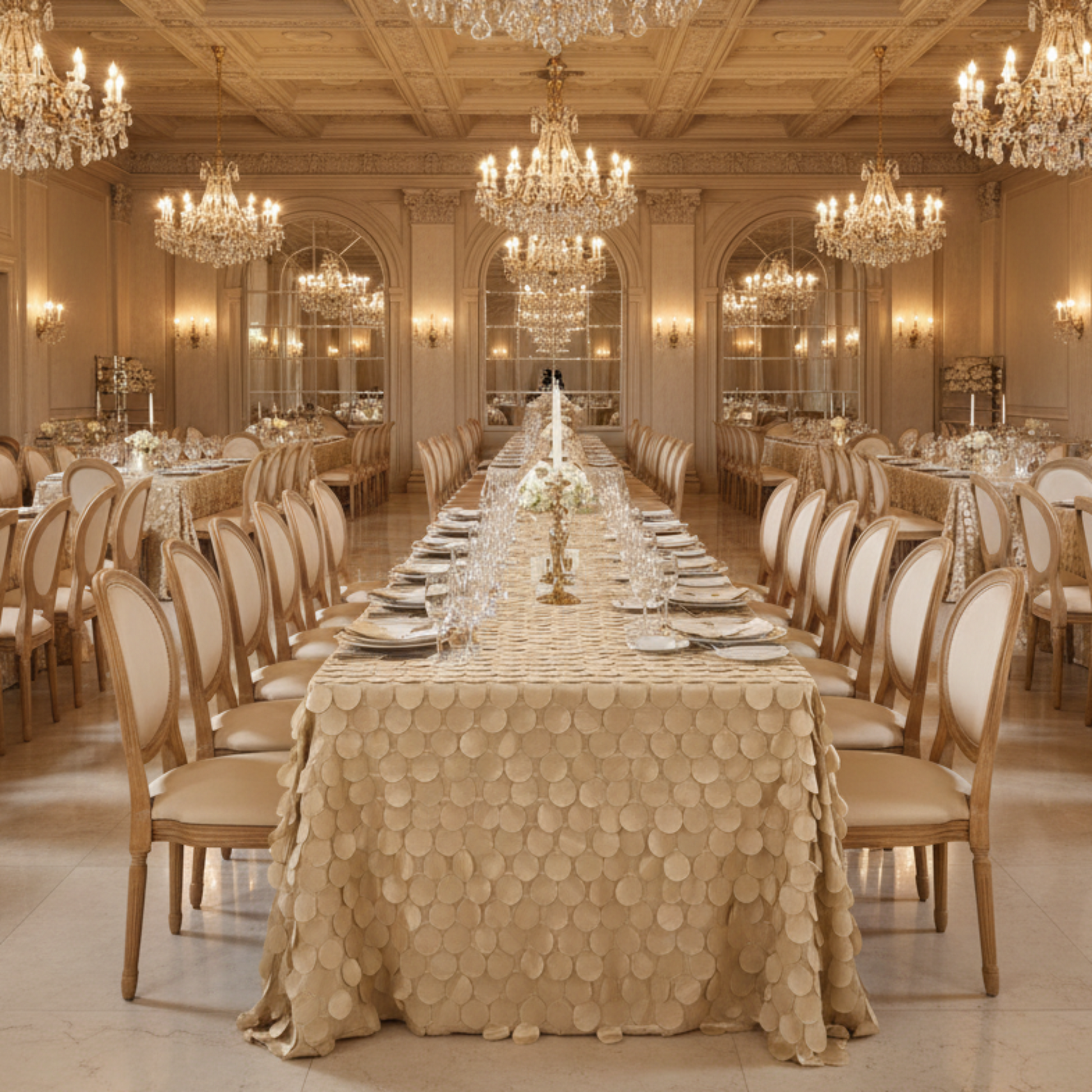 Grand Hall - Petal Circle Taffeta Champagne