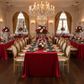 Holiday Ballroom Gala Red Velvet 90x156 Rectangular Tablecloth 