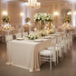 Indoor 90x156 Rectangular Champagne Crinkle Shimmer Tablecloth