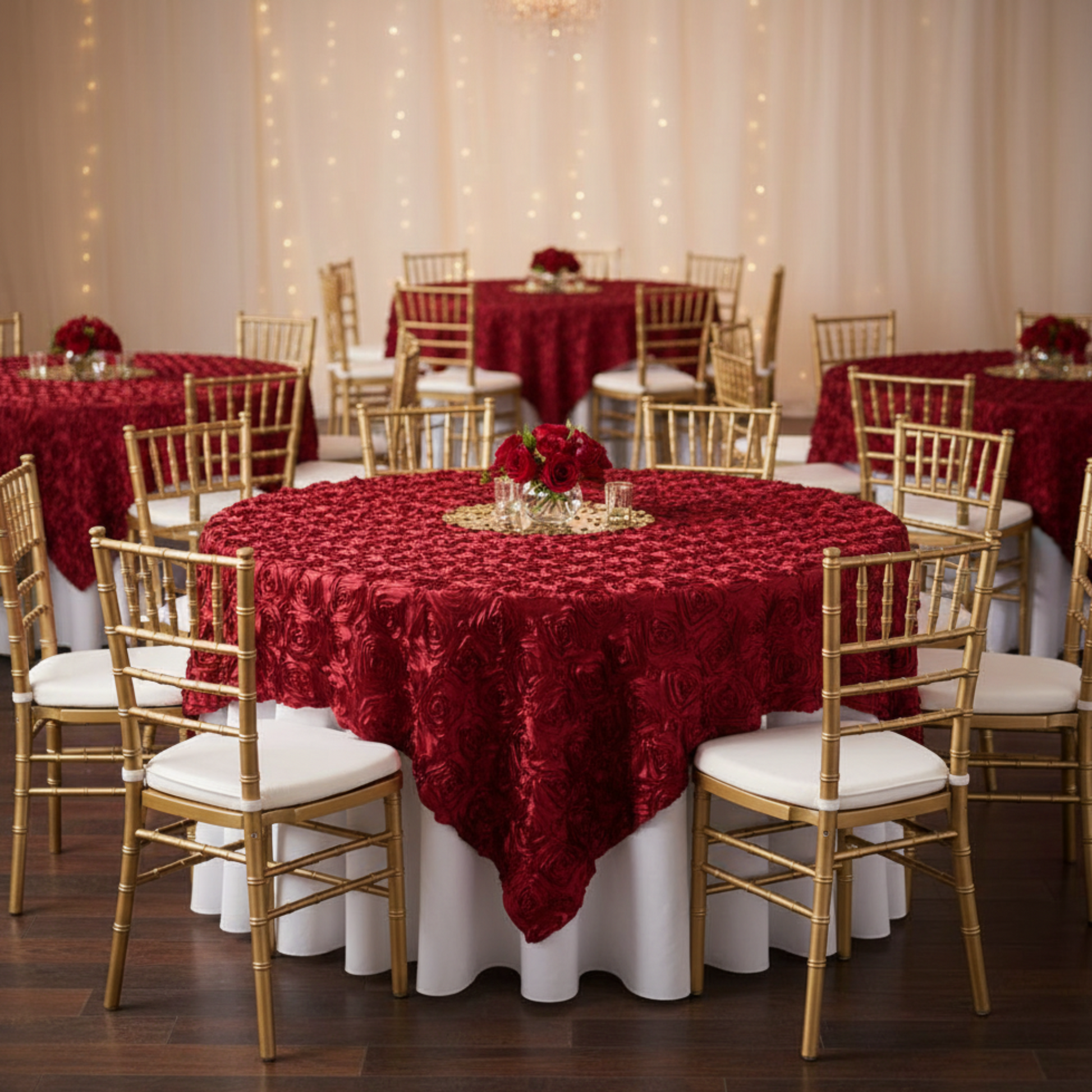 Indoor Rosette Satin Event Table