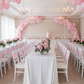 Indoor Baby Shower – Pink Spandex Band on Banquet Chair
