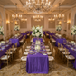 Indoor Ballroom Top View – Purple Accordion Crinkle Tablecloth