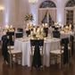 Indoor Ballroom Wedding Black Wide Satin Chair Sash 