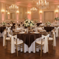 Indoor Ballroom Wedding Chocolate Brown 72x72 Square Satin Table Overlay