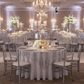 Indoor Ballroom Wedding Silver Glitz Sequin 72x72 Table Overlay Topper Square 
