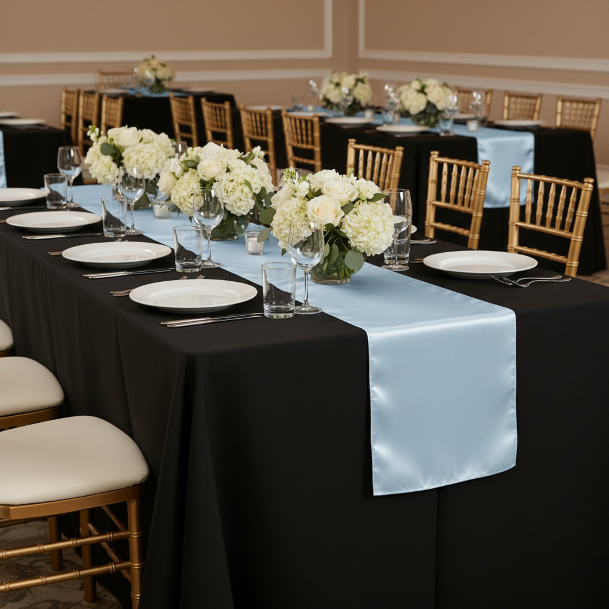 Indoor Banquet - Black Tablecloth