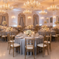 Indoor Banquet Hall - Silver Satin Tablecloth