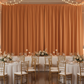 Indoor banquet hall with terracotta drapes
