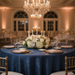 Indoor Crushed Taffeta 120 Round Tablecloth Navy Blue