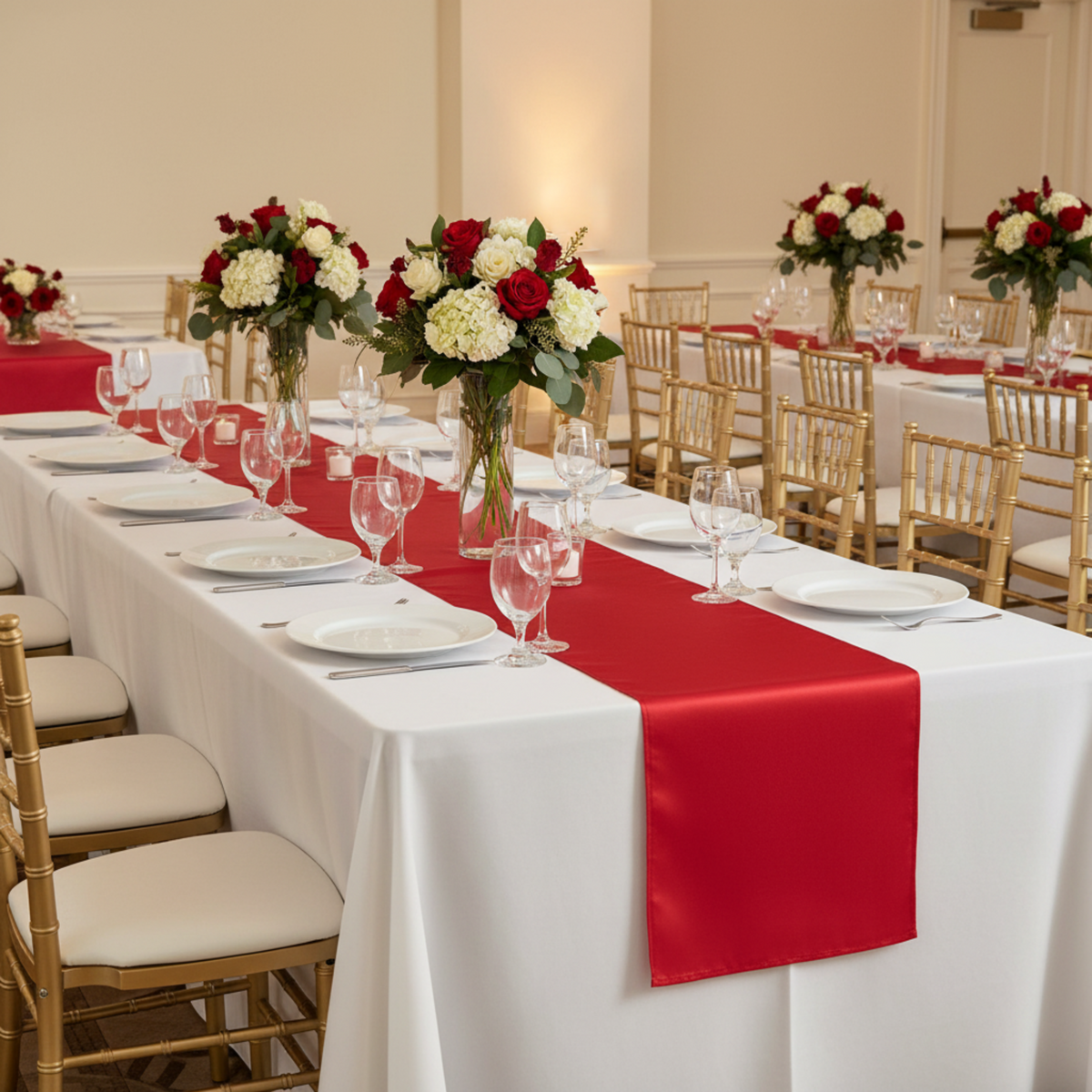 Indoor Banquet Hall - White Tablecloth