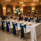 Indoor Black-Tie Gala Navy Blue Wide Satin Chair Sash 