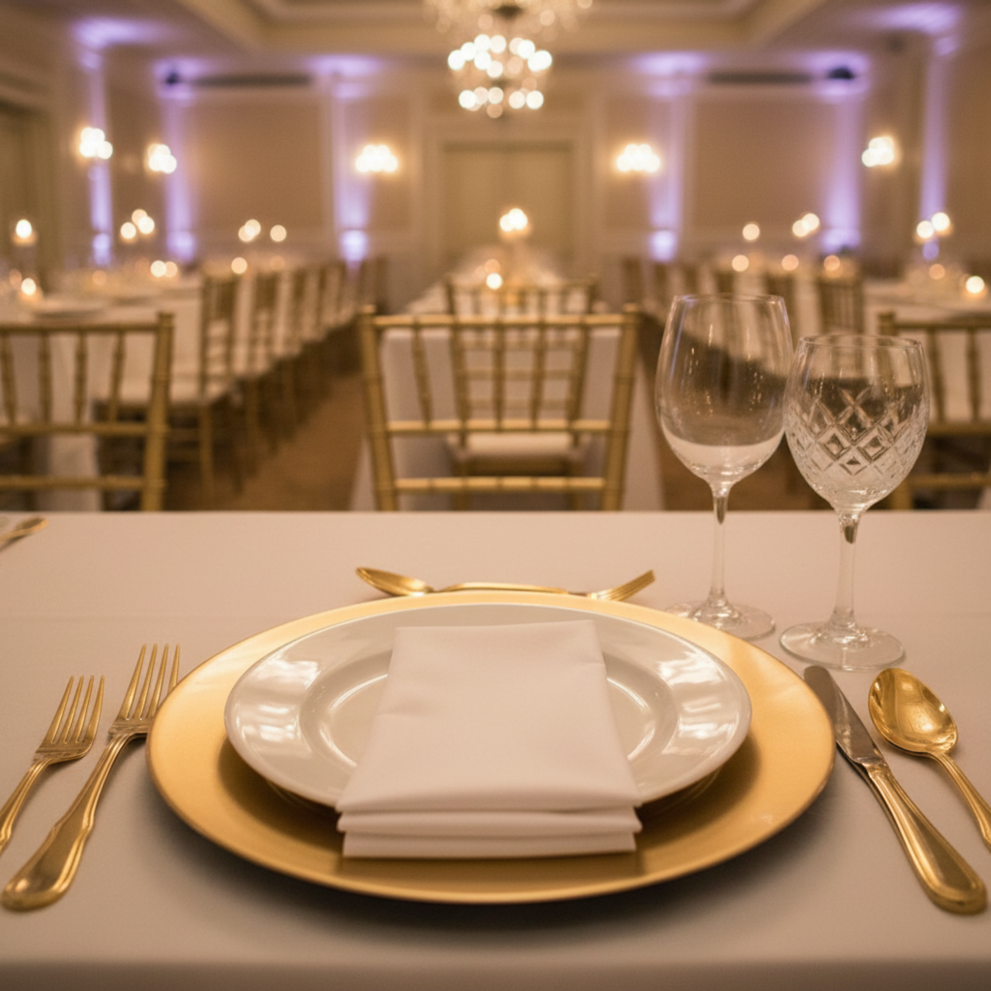Indoor Champagne Plain Round Charger Plate