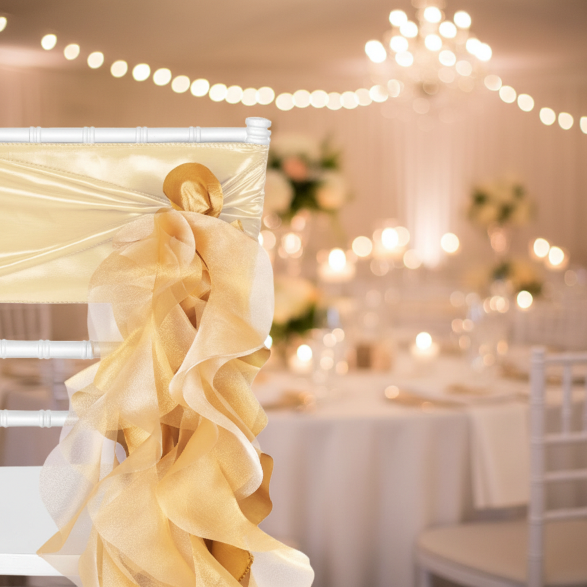 gold curly willow chair sash indoor