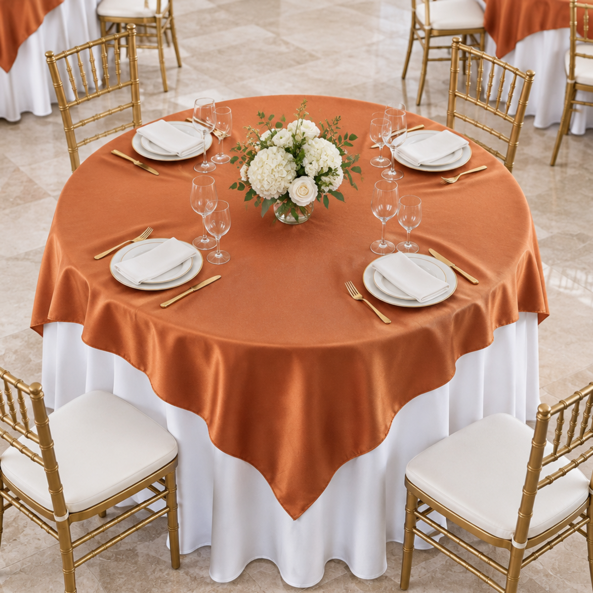 High-angle indoor event scene