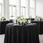 Indoor Formal Event Black Pinchwheel 120 Round Tablecloth 