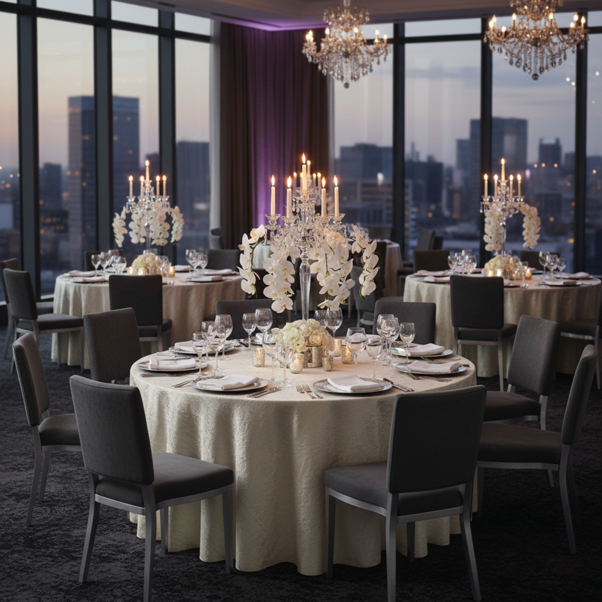Indoor Formal Gala Ivory Crushed Taffeta 132 Round Tablecloth 