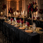 Indoor Gala Banquet Black Crushed Taffeta 90" x 156" Rectangular Tablecloth 
