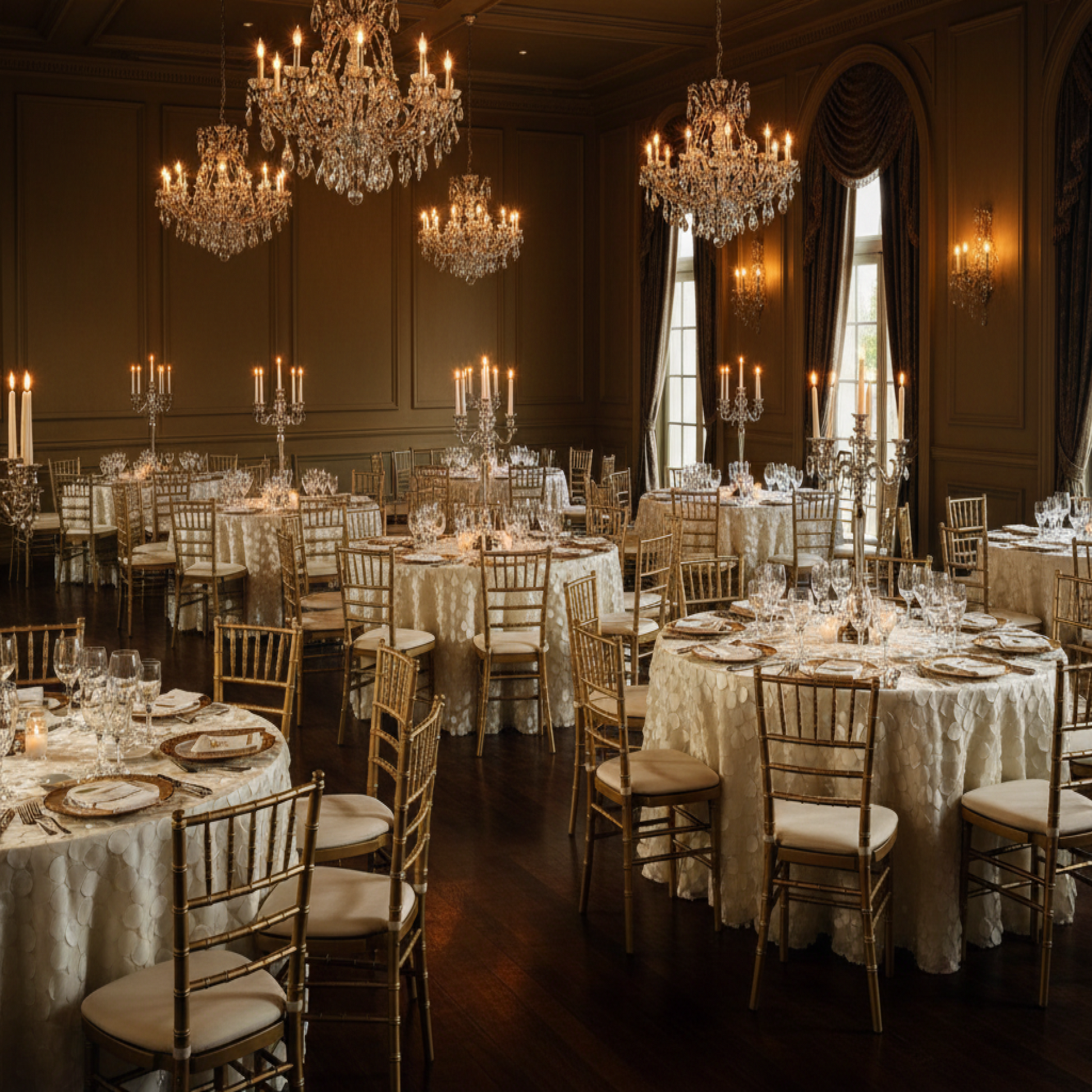 Indoor Gala Banquet Hall Round Tables