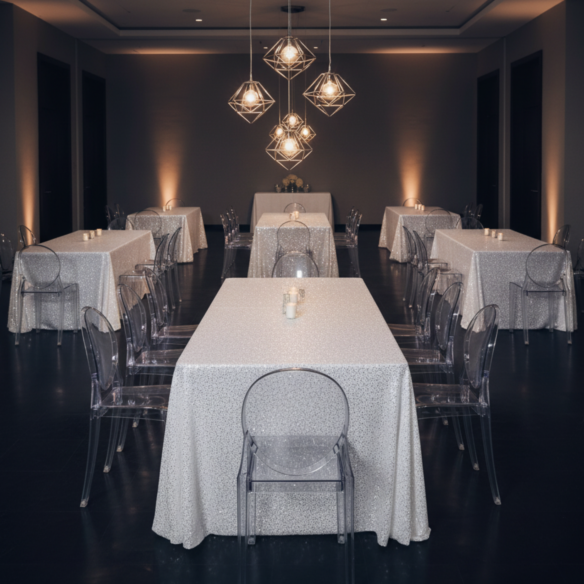 Indoor Gala – White Glitz Sequin 6ft Table