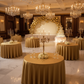 Indoor Golden Anniversary Gala Gold Taffeta 120" Round Tablecloth 