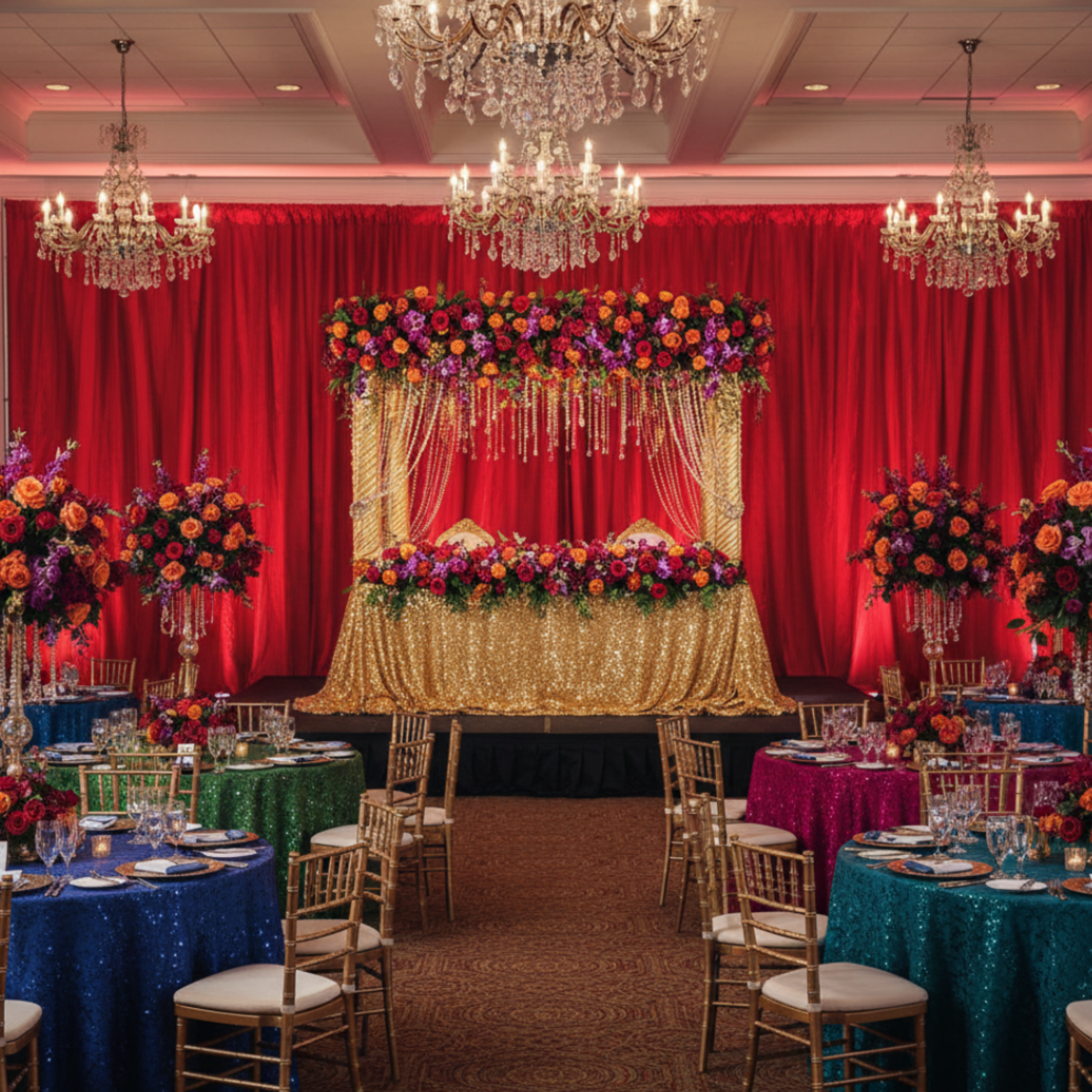 Indoor Indian Wedding Reception