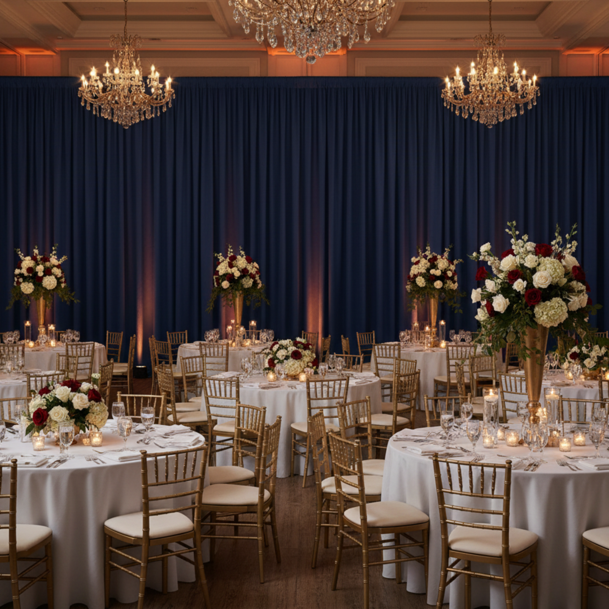 Indoor Night Gala Navy Drape