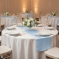 Indoor Round Table - White Tablecloth