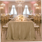 Indoor Ballroom Reception – Champagne Accordion Crinkle Taffeta 90x156 Rectangular Tablecloth 